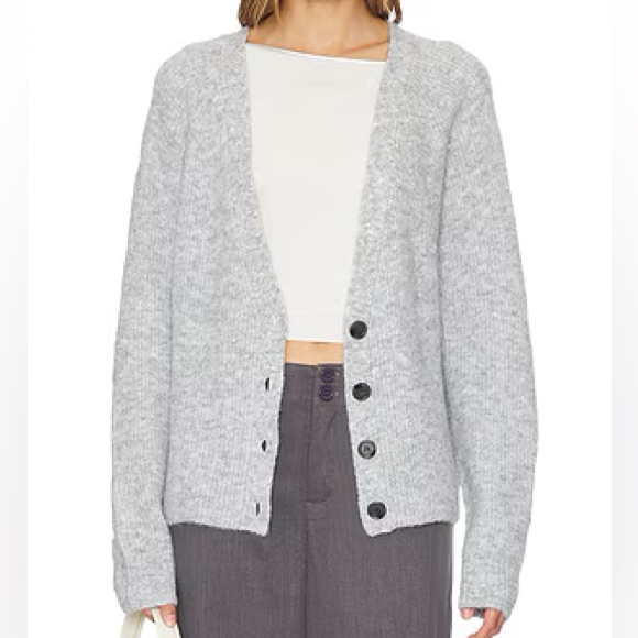 Free People Cloudy Day Cardigan Sweater Women’s Small Grey Wool/Alpaca/Mohair